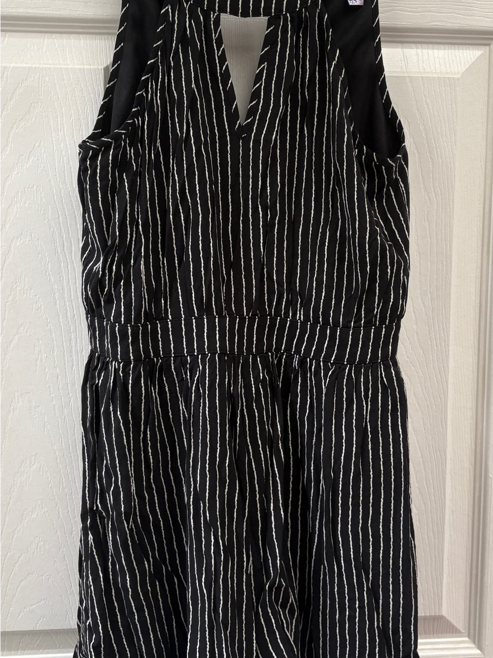 Alya Black and White Cut Out Striped Romper